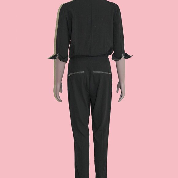 Guess Black Collared Jumpsuit Womens Outerwear Size Small Casual‎ Chic Romper - Picture 5 of 6